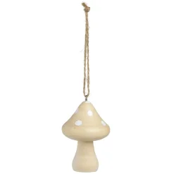 Gifi Suspension de Noël champignon en bois Ø5xH8cm - 2 modèles^ Décoration Sapin
