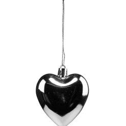 Gifi Suspension de Noël Coeur à suspendre gris argenté pailleté H7 cm X6^ Décoration Sapin
