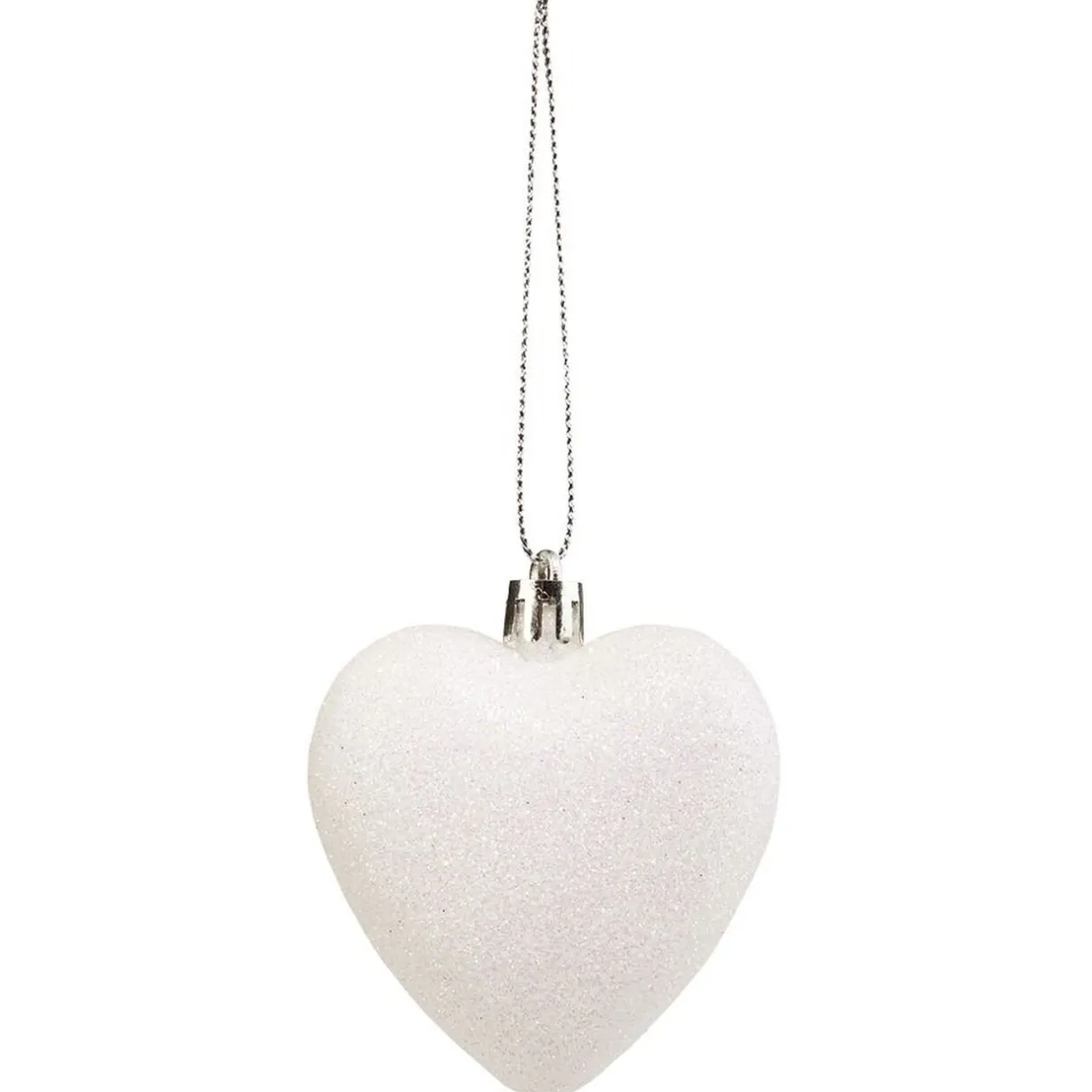 Gifi Suspension de Noël Coeur blanc et transparent H7cm X6^ Décoration Sapin