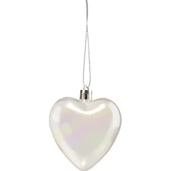 Gifi Suspension de Noël Coeur blanc et transparent H7cm X6^ Décoration Sapin