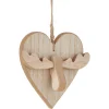 Gifi Suspension de Noël Coeur en mdf avec motif Tête de Renne^ Décoration Sapin