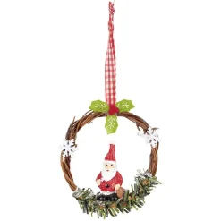 Gifi Suspension de Noël Couronne en bois déco animal^ Décoration Sapin