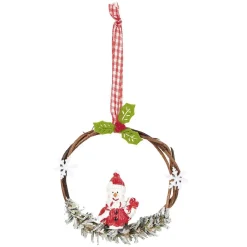 Gifi Suspension de Noël Couronne en bois déco animal^ Décoration Sapin
