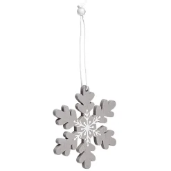 Gifi Suspension de Noël en bois forme flocon et renne x12^ Décoration Sapin