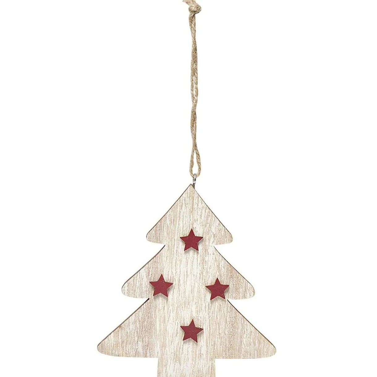 Gifi Suspension de Noël en bois motif incrusté étoile^ Décoration Sapin