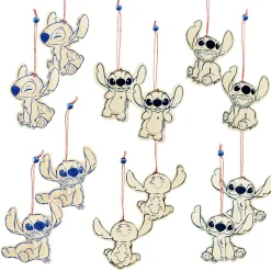 Gifi Suspension de Noël en bois Disney Stitch x12^ Décoration Sapin