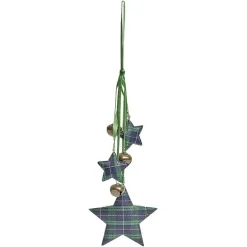 Gifi Suspension de Noël en tissu à motif tartan^ Décoration Sapin
