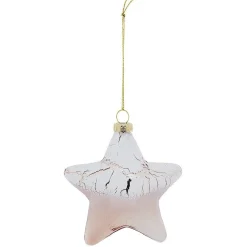 Gifi Suspension de Noël en verre doré effet enneigé^ Décoration Sapin