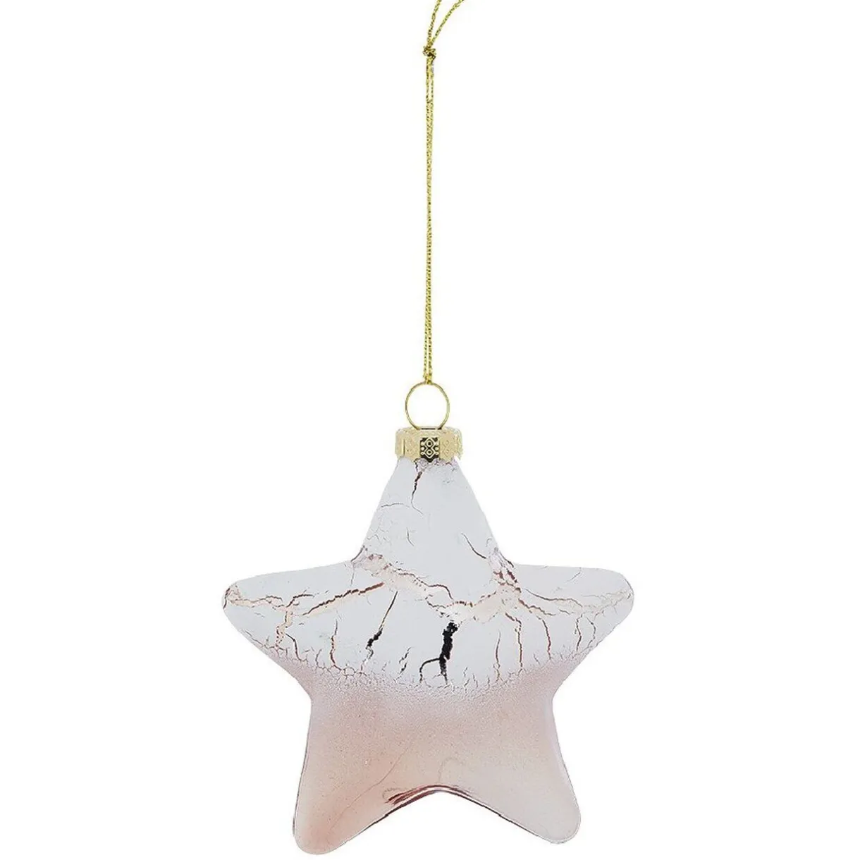 Gifi Suspension de Noël en verre doré effet enneigé^ Décoration Sapin