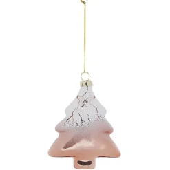 Gifi Suspension de Noël en verre doré effet enneigé^ Décoration Sapin