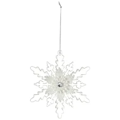 Gifi Suspension de Noël Flocon blanc transparent^ Décoration Sapin