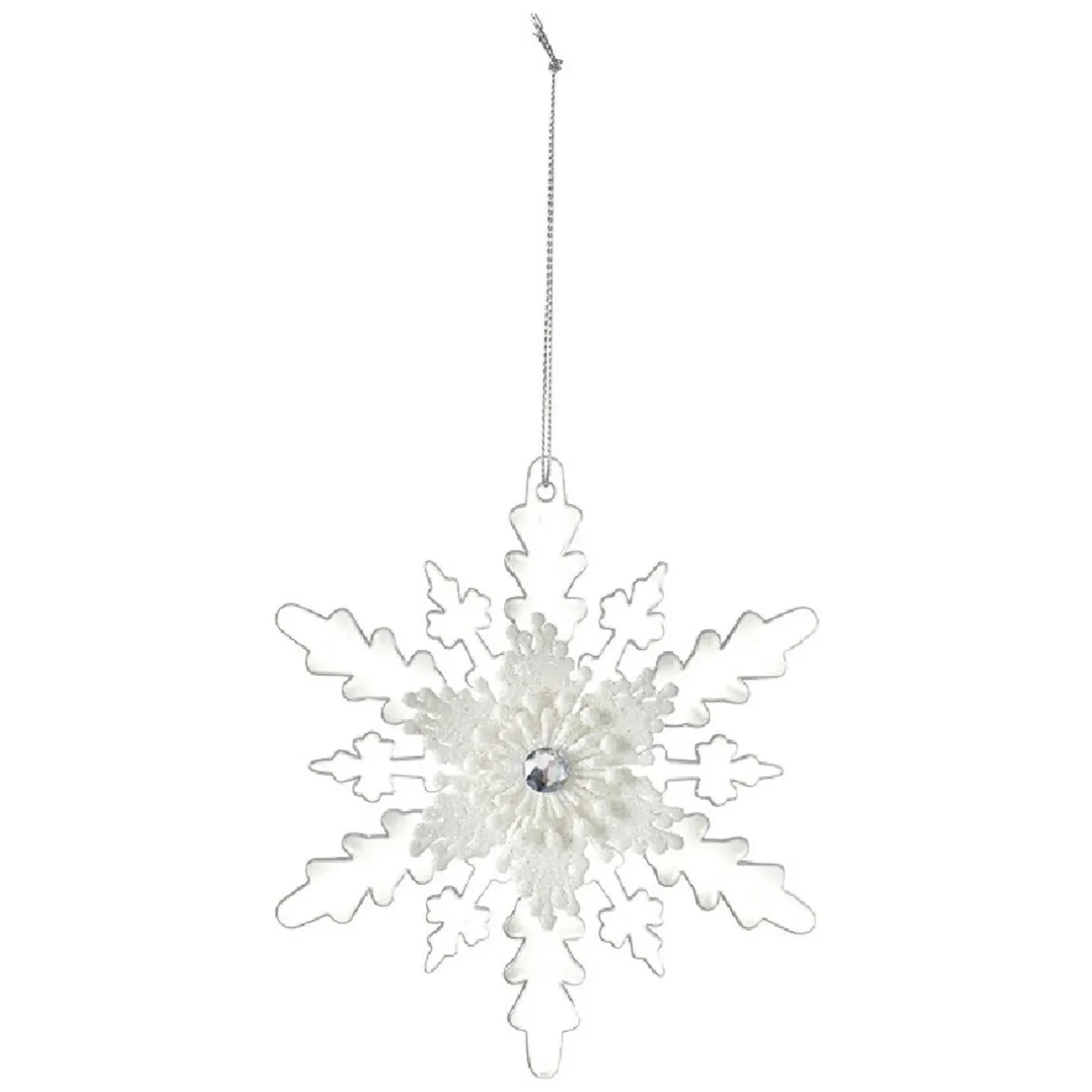 Gifi Suspension de Noël Flocon blanc transparent^ Décoration Sapin