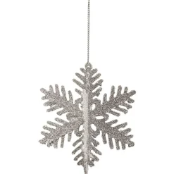 Gifi Suspension de Noël Flocon pailleté argenté blanc et bleu Ø9 cm X5^ Décoration Sapin