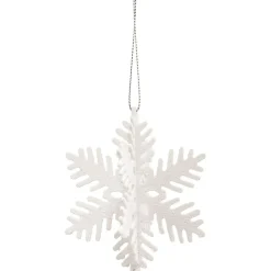 Gifi Suspension de Noël Flocon pailleté argenté blanc et bleu Ø9 cm X5^ Décoration Sapin