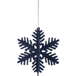 Gifi Suspension de Noël Flocon pailleté argenté blanc et bleu Ø9 cm X5^ Décoration Sapin