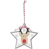 Gifi Suspension de Noël forme avec tête de renne en bois^ Décoration Sapin