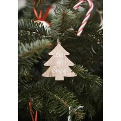 Gifi Suspension de Noël forme en bois naturel^ Décoration Sapin