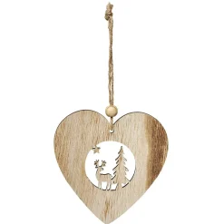 Gifi Suspension de Noël forme en bois avec motif ajouré^ Décoration Sapin