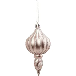 Gifi Suspension de Noël forme goutte rose H11,5cm^ Décoration Sapin