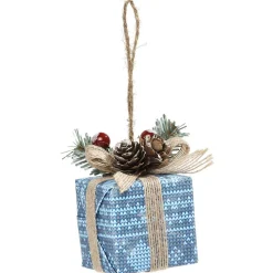Gifi Suspension de Noël forme paquet cadeau^ Décoration Sapin