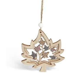 Gifi Suspension de Noël forêt en bois ajouré H10cm - 4 modèles^ Décoration Sapin