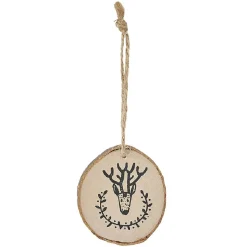 Gifi Suspension de Noël mini rondin de bois^ Décoration Sapin