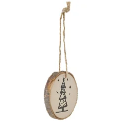 Gifi Suspension de Noël mini rondin de bois^ Décoration Sapin