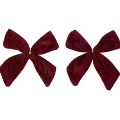 Gifi Suspension de Noël Noeud en tissu velours x2^ Décoration Sapin