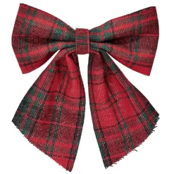 Gifi Suspension de Noël Noeud motif tartan rouge x2^ Décoration Sapin