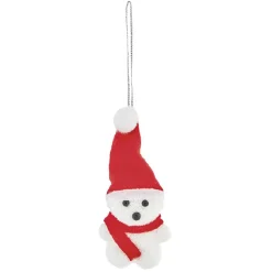 Clearance Gifi Suspension de Noël ourson blanc et rouge x2