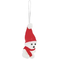 Clearance Gifi Suspension de Noël ourson blanc et rouge x2
