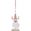 Gifi Suspension de Noël Personnage en bois avec fourrure^ Décoration Sapin