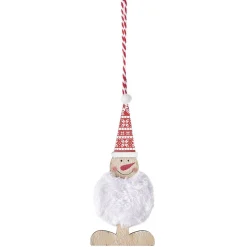 Gifi Suspension de Noël Personnage en bois avec fourrure^ Décoration Sapin