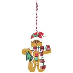 Gifi Suspension de Noël petit bonhomme pain d'épice H12,5 cm^ Décoration Sapin
