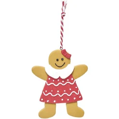Gifi Suspension de Noël petit bonhomme pain d'épice H12,5 cm^ Décoration Sapin