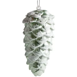 Gifi Suspension de Noël Pomme de pin bleu et blanc Ø4,5xH11cm^ Décoration Sapin