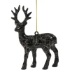 Gifi Suspension de Noël renne craquelé noir doré H.13 cm^ Décoration Sapin