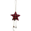 Gifi Suspension de Noël Sapin ou Étoile en tissu tartan^ Décoration Sapin