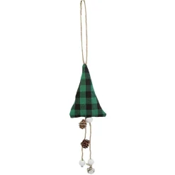 Gifi Suspension de Noël Sapin ou Étoile en tissu tartan^ Décoration Sapin