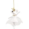 Gifi Suspension de Noël souris danseuse en tutu blanc et doré pailleté H10 cm^ Décoration Sapin