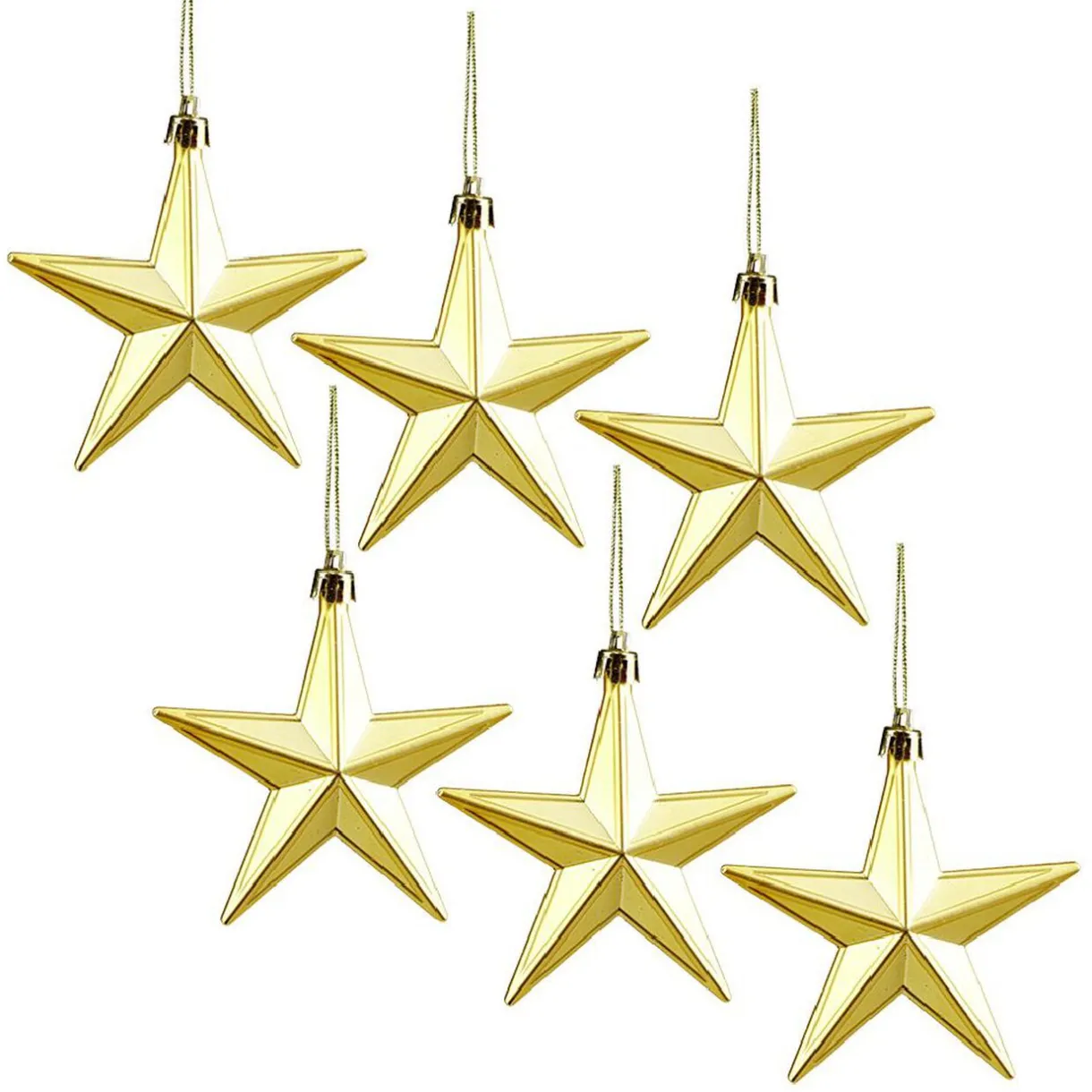 Gifi Suspension de Noël Étoile dorée H9 cm x6^ Décoration Sapin