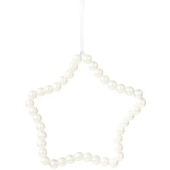 Gifi Suspension de Noël étoile en perles blanches^ Décoration Sapin