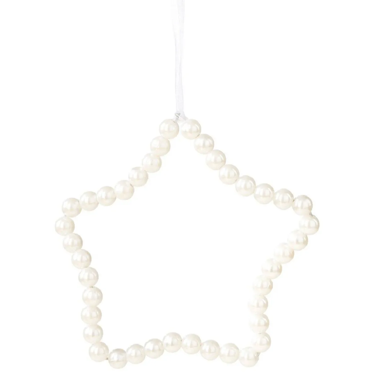 Gifi Suspension de Noël étoile en perles blanches^ Décoration Sapin