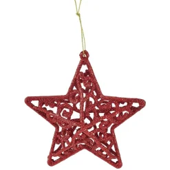 Gifi Suspension de Noël étoile rouge pailletté x3^ Décoration Sapin