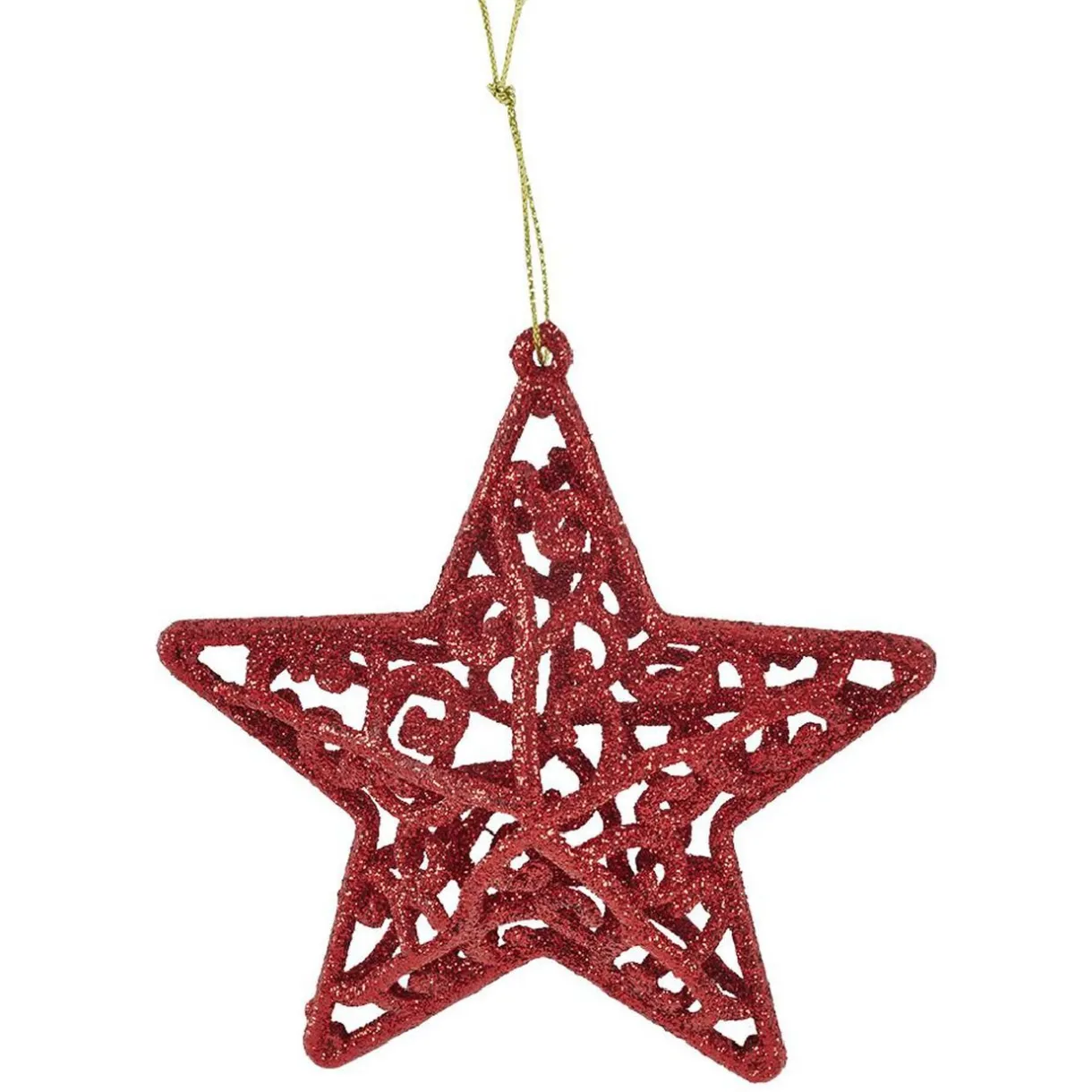 Gifi Suspension de Noël étoile rouge pailletté x3^ Décoration Sapin