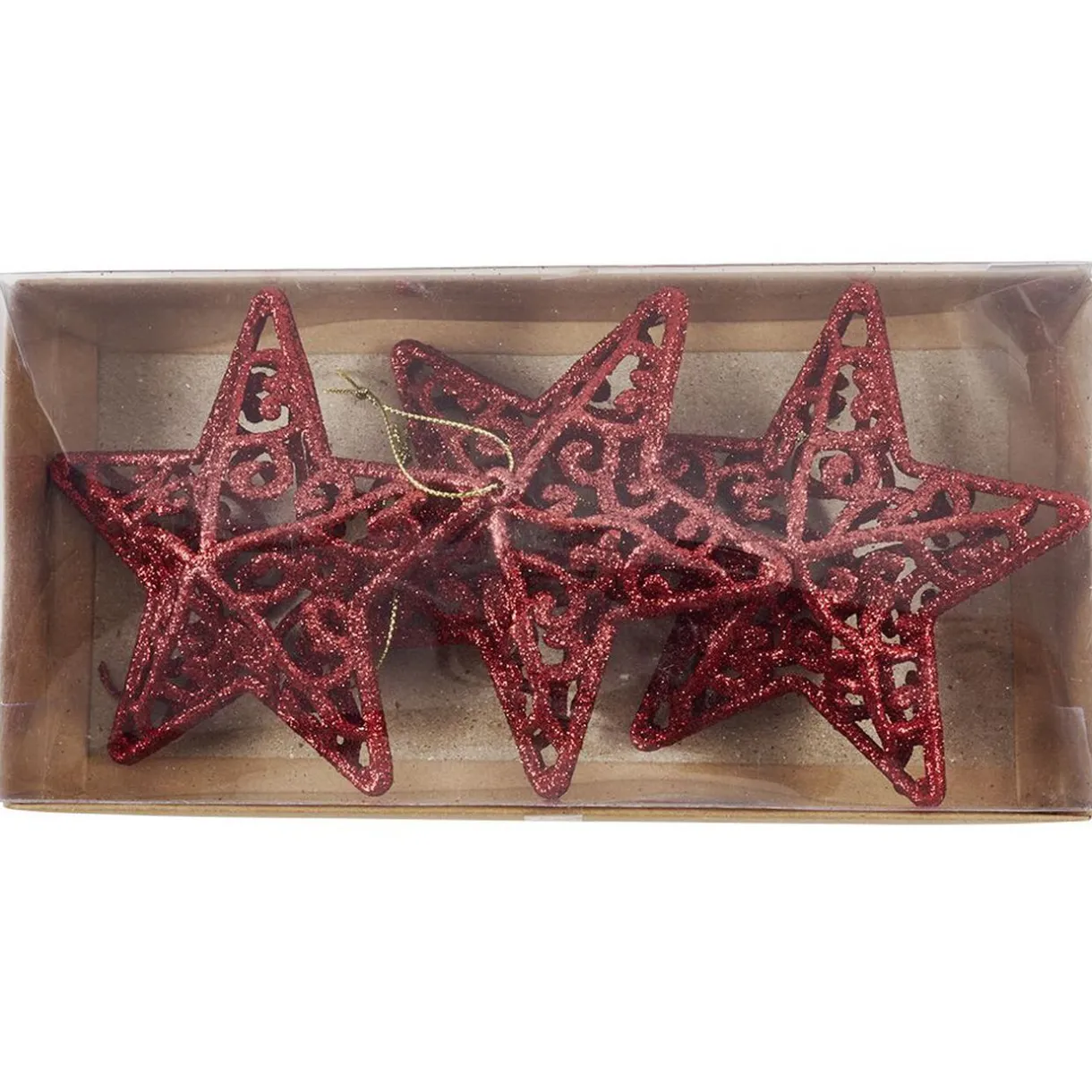 Gifi Suspension de Noël étoile rouge pailletté x3^ Décoration Sapin