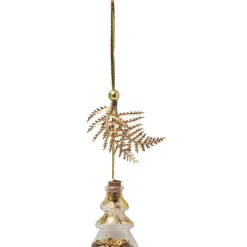 Gifi Suspension de Noël transparent avec décor doré^ Décoration Sapin