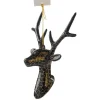 Gifi Suspension de Noël Tête de Renne craquelé Noir Doré^ Décoration Sapin