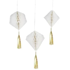 Best Gifi Suspension en papier blanc de forme géométrique x 3