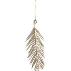 Gifi Suspension feuille rose pailletée H25cm^ Décoration Sapin